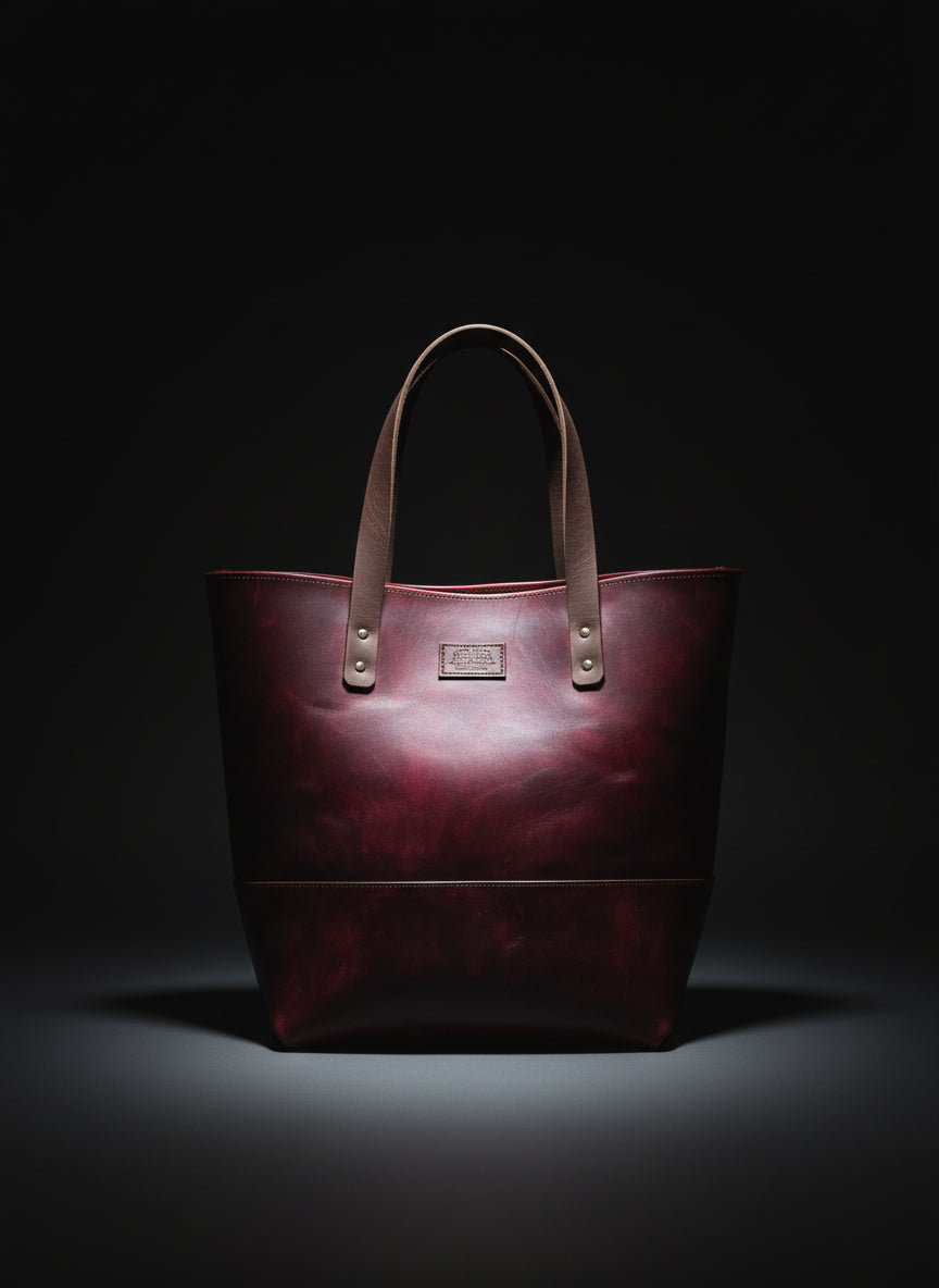 The Carryall Tote - Hand Dyed Red Burgundy